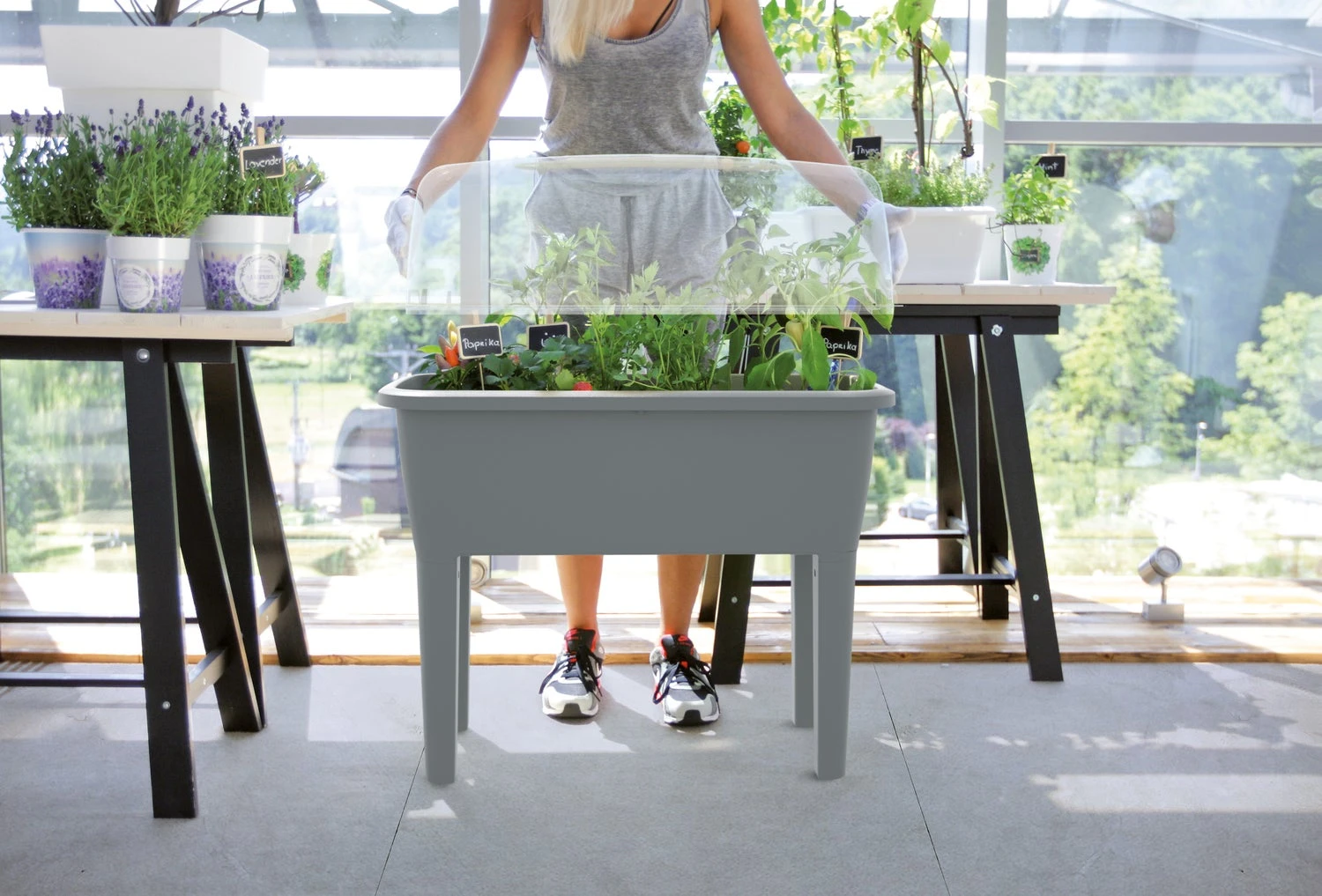 Intratuin Kweekbak Op Poten Grijs 77 X 58 X 96,3 Cm 7 Intratuin Kweekbak Op Poten Grijs 77 X 58 X 96,3 Cm - Afbeelding 5