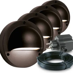 Garden Lights Wandlamp Deimos Zwart 4 Stuks 14 X 8 X 14 Cm