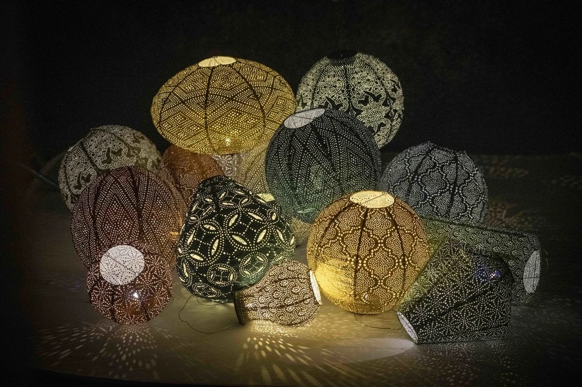 Lumiz Solar Lampion Goud D 28 H 28 Cm 4 Lumiz Solar Lampion Goud D 28 H 28 Cm - Afbeelding 2