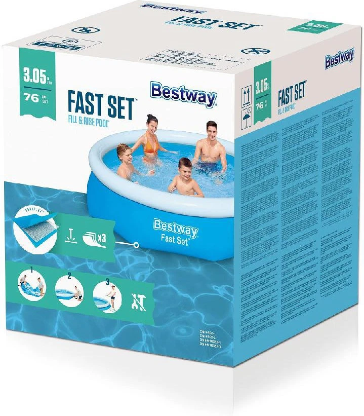 Bestway Zwembad Fast Set Rond Blauw D 305 H 76 Cm 5 Bestway Zwembad Fast Set Rond Blauw D 305 H 76 Cm - Afbeelding 3