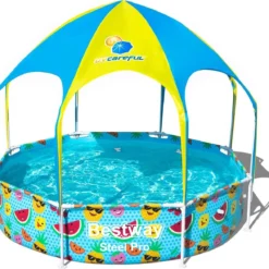 Bestway Kinderzwembad Frame Splash-in-shade Rond Blauw D 244 H 51 Cm
