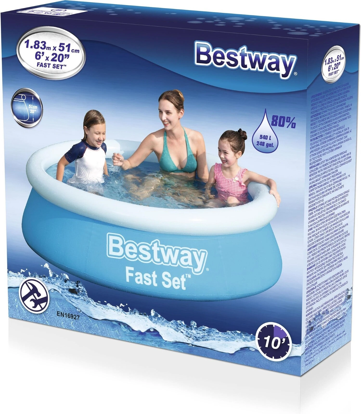 Bestway Opblaasbaar Zwembad Marin Rond Blauw D 183 H 51 Cm 8 Bestway Opblaasbaar Zwembad Marin Rond Blauw D 183 H 51 Cm - Afbeelding 6