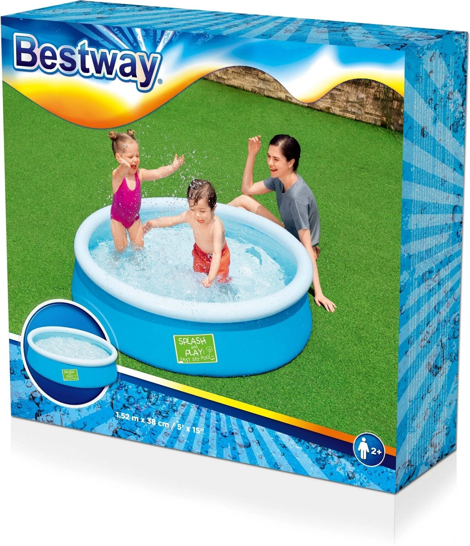 Bestway Kinderzwembad Rond Blauw D 152 H 38 Cm 2+ 7 Bestway Kinderzwembad Rond Blauw D 152 H 38 Cm 2+ - Afbeelding 5