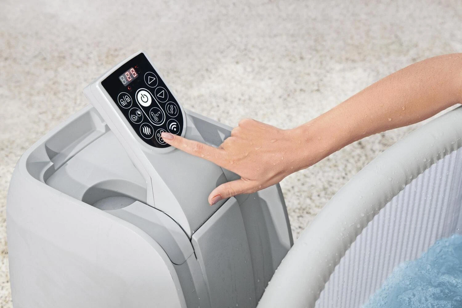 Bestway Opblaasbare Jacuzzi Lay-Z-Spa Vancouver Plus Rond Grijs D 155 H 60 Cm 12 Bestway Opblaasbare Jacuzzi Lay-Z-Spa Vancouver Plus Rond Grijs D 155 H 60 Cm - Afbeelding 10