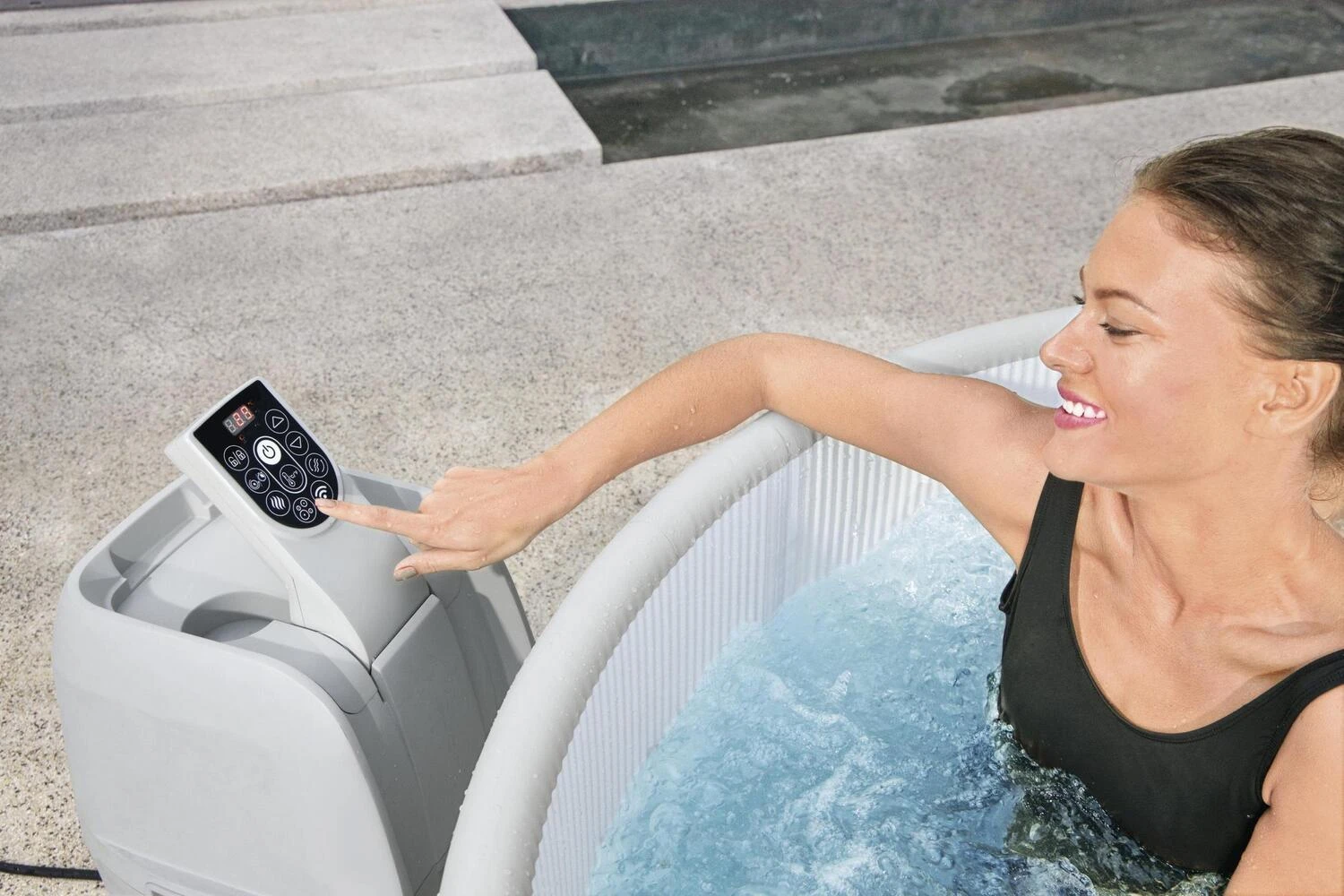 Bestway Opblaasbare Jacuzzi Lay-Z-Spa Vancouver Plus Rond Grijs D 155 H 60 Cm 13 Bestway Opblaasbare Jacuzzi Lay-Z-Spa Vancouver Plus Rond Grijs D 155 H 60 Cm - Afbeelding 11