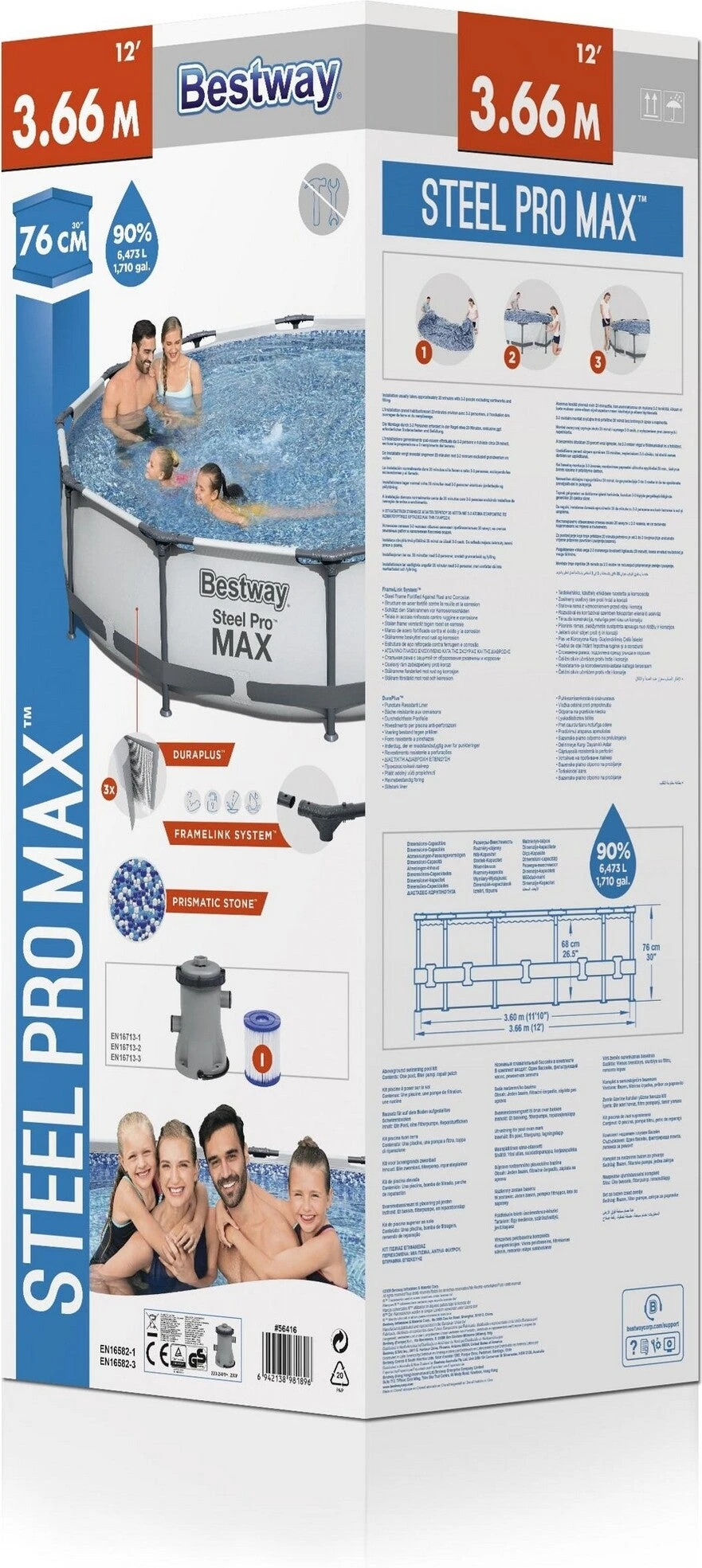 Bestway Frame Zwembad Steel Pro Max Rond D 366 H 76 Cm 8 Bestway Frame Zwembad Steel Pro Max Rond D 366 H 76 Cm - Afbeelding 6