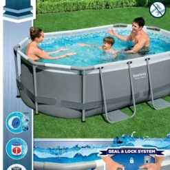 Bestway Frame Zwembad Power Steel Ovaal 305 X 200 X 84 Cm -Goedkope Hof Liefde Winkel 6942138983104 50
