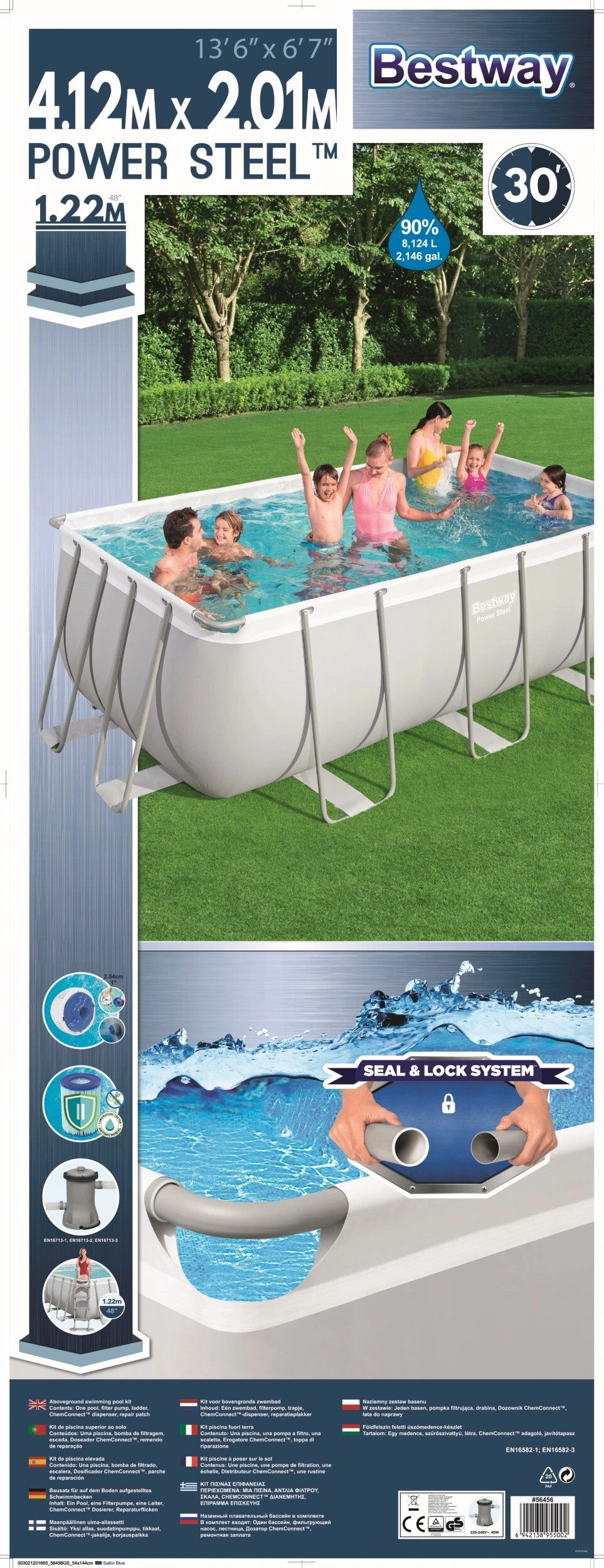 Bestway Frame Zwembad Power Steel Rechthoek 412 X 201 X 122 Cm 11 Bestway Frame Zwembad Power Steel Rechthoek 412 X 201 X 122 Cm - Afbeelding 9