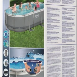 Bestway Frame Zwembad Power Steel Ovaal 488 X 305 X 107 Cm -Goedkope Hof Liefde Winkel 6942138987126 50
