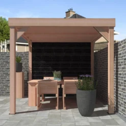 Overkapping Met Achterwand Zwart / Douglas 270 X 270 Cm 7 Overkapping Met Achterwand Zwart / Douglas 270 X 270 Cm -Goedkope Hof Liefde Winkel 8711471734623 2