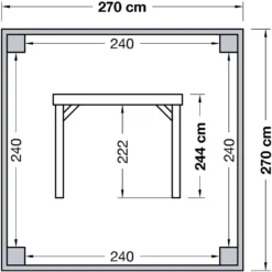 Overkapping Douglas Met Achterwand Blokhutprofiel 244 X 270 X 270 Cm -Goedkope Hof Liefde Winkel 8711471734654 2
