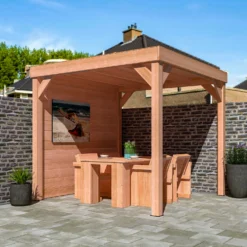 Overkapping Douglas Met Achterwand Blokhutprofiel 244 X 270 X 270 Cm -Goedkope Hof Liefde Winkel 8711471734654 5