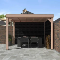 Overkapping Douglas + Achterwand + Zijwand Zweeds Rabat Zwart 270 X 330 Cm -Goedkope Hof Liefde Winkel 8711471734739 2