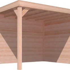 Overkapping Douglas Met Achterwand En Zijwand Blokhutprofiel 244 X 270 X 330 Cm