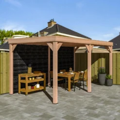 Overkapping Met Achterwand Zwart / Douglas 270 X 522 Cm -Goedkope Hof Liefde Winkel 8711471734821 2