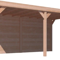 Overkapping Douglas Met Achterwand Blokhutprofiel 244 X 270 X 522 Cm
