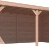 Overkapping Douglas Met Achterwand En Zijwand Blokhutprofiel 244 X 270 X 522 Cm