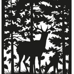 Esschert Design Tuinscherm Herten Zwart 100 X 25 X 186 Cm