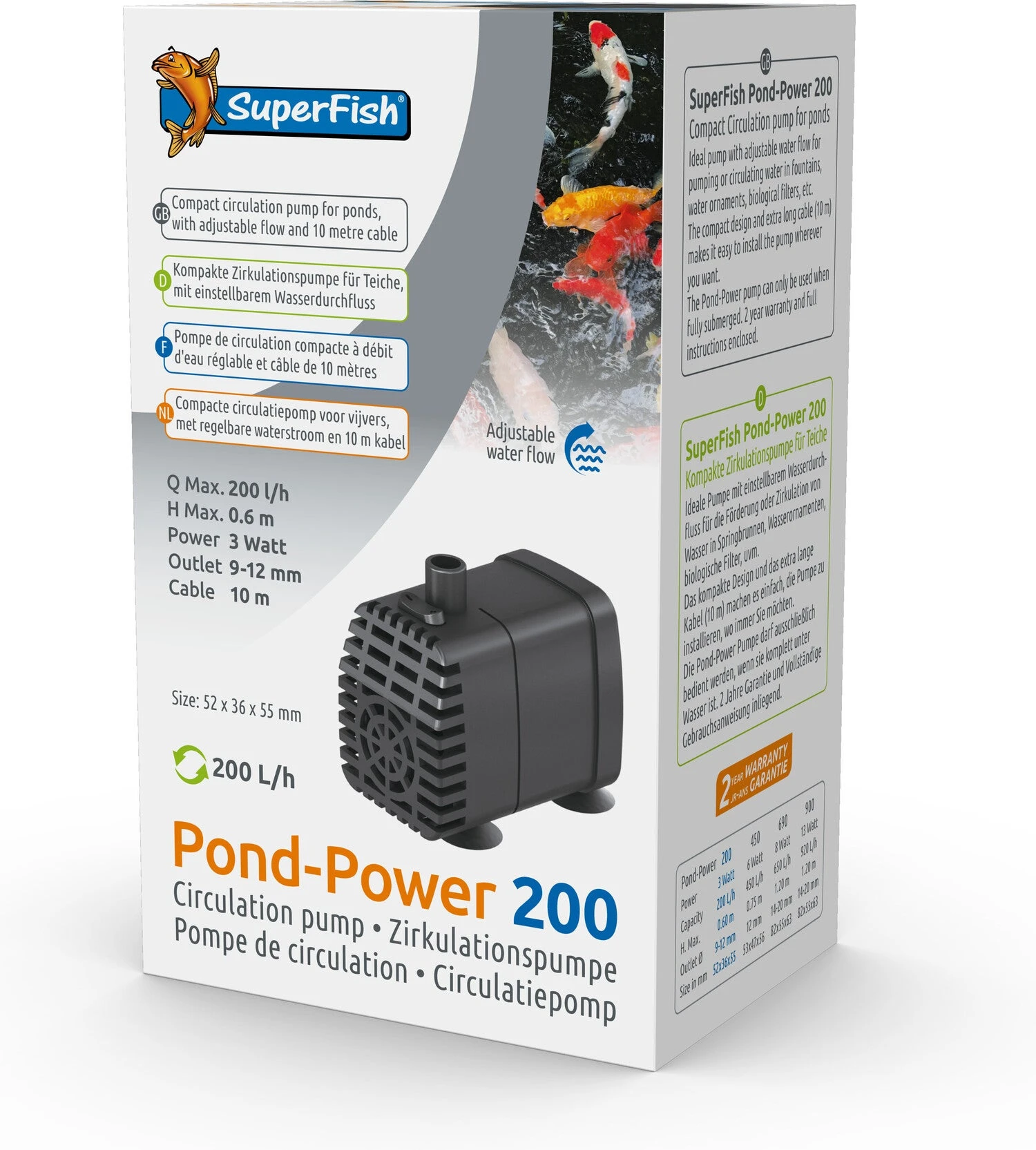 SuperFish Vijver Circulatiepomp 200 L/h 3 SuperFish Vijver Circulatiepomp 200 L/h