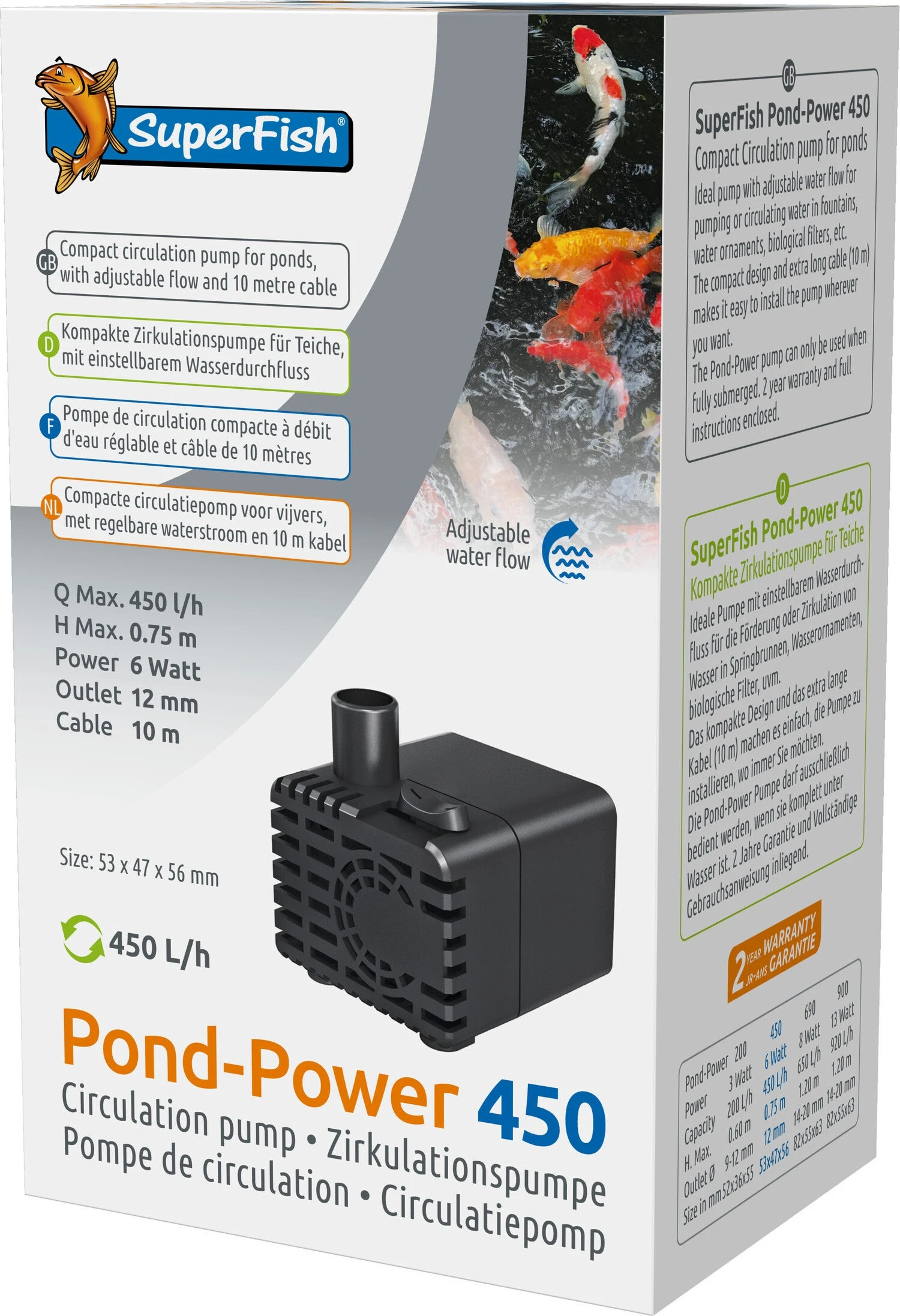 SuperFish Circulatiepomp Pond-Power 450 L/h 3 SuperFish Circulatiepomp Pond-Power 450 L/h