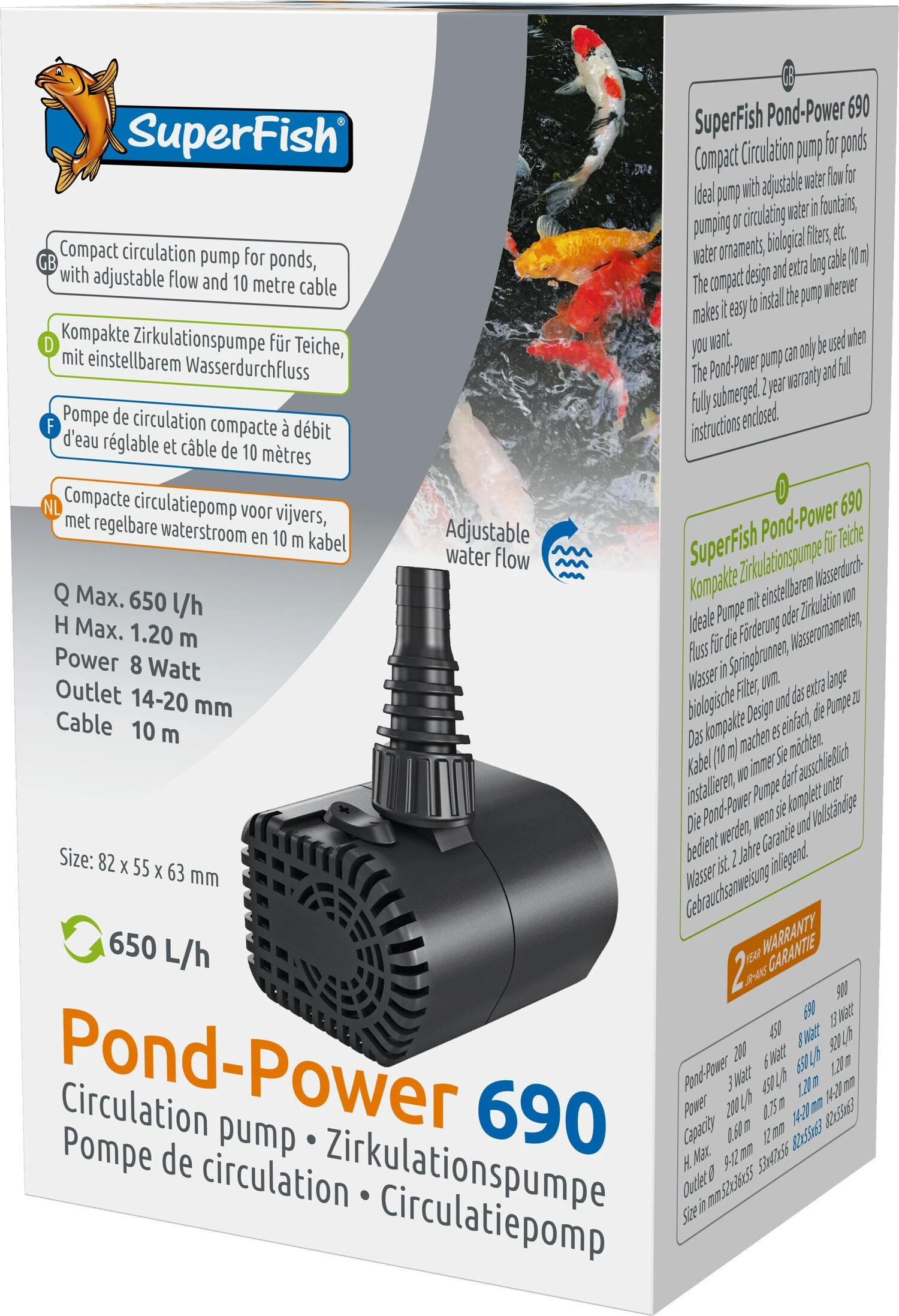 SuperFish Circulatiepomp Pond-Power 690 L/h 3 SuperFish Circulatiepomp Pond-Power 690 L/h