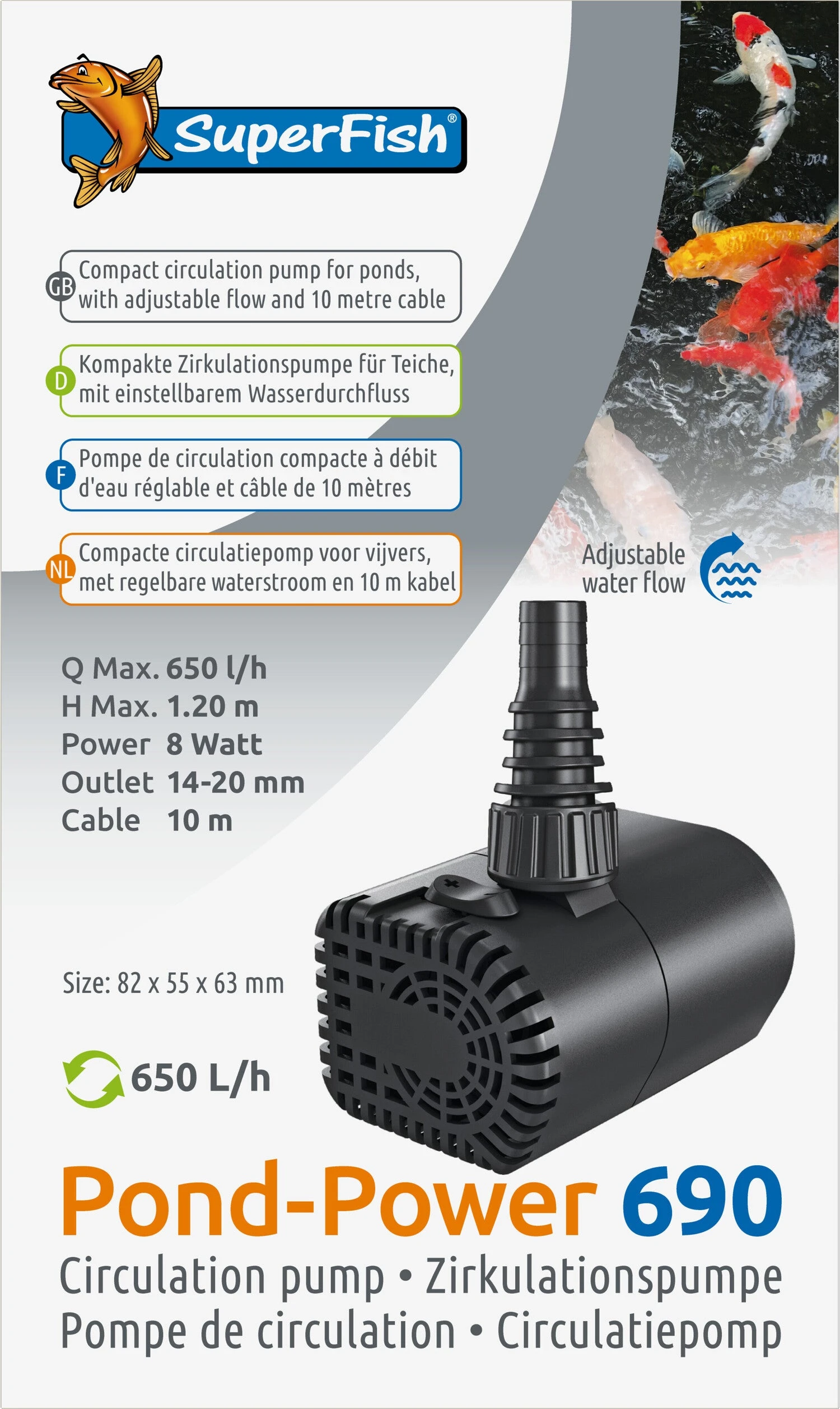 SuperFish Circulatiepomp Pond-Power 690 L/h 4 SuperFish Circulatiepomp Pond-Power 690 L/h - Afbeelding 2