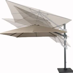 Tierra Outdoor Zweefparasol Duraflex Taupe 50+UV 300 X 300 X 255 Cm