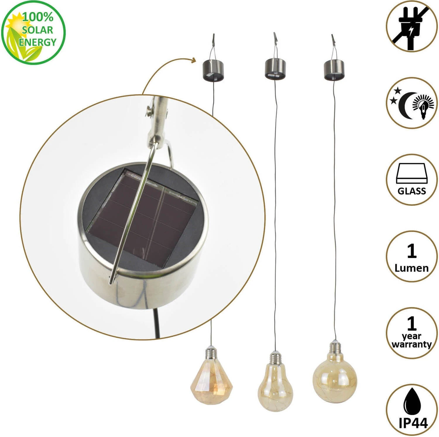 O'Daddy Solar Buiten Hanglamp Geel 8 X 8 X 13 Cm 7 O'Daddy Solar Buiten Hanglamp Geel 8 X 8 X 13 Cm - Afbeelding 5