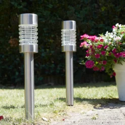 Luxform Lighting Solar Staande Lamp Torino RVS 7,4 X 7,4 X 42,7 Cm -Goedkope Hof Liefde Winkel 8719099290552 2