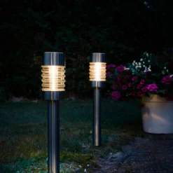 Luxform Lighting Solar Staande Lamp Torino RVS 7,4 X 7,4 X 42,7 Cm -Goedkope Hof Liefde Winkel 8719099290552 3