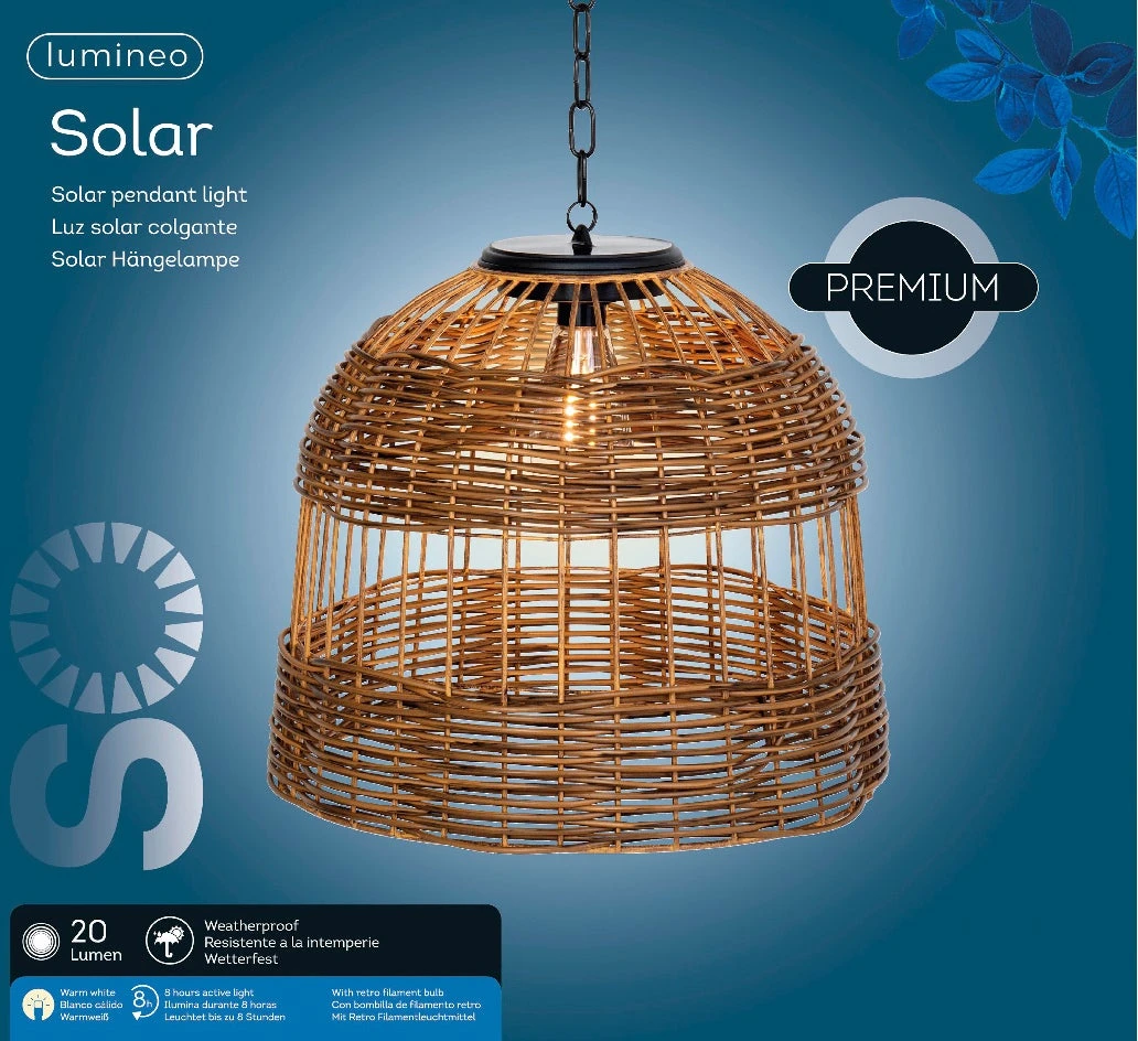 Lumineo LED-lamp Op Zonne-energie Naturel D 36 H 32 Cm 6 Lumineo LED-lamp Op Zonne-energie Naturel D 36 H 32 Cm - Afbeelding 4