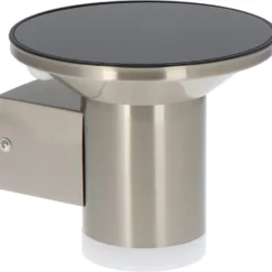 Intratuin LED Solar Wandlamp Ty Zilver D 16 H 14,2 Cm