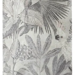 Intratuin Wanddoek Bladeren Grijs 90 X 60 Cm