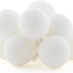 Cotton Ball Lights Lichtsnoer White Extension Kit Wit 2,4 M Met 20 Lampen