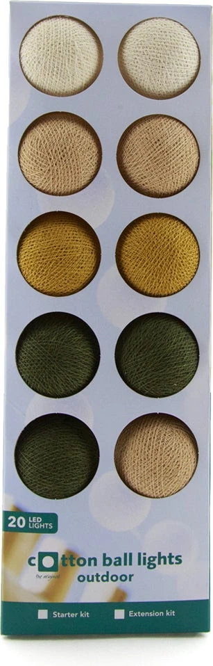 Cotton Ball Lights Lichtsnoer Sunflower Starter Kit Bruin/groen 7,4 M Met 20 Lampen 5 Cotton Ball Lights Lichtsnoer Sunflower Starter Kit Bruin/groen 7,4 M Met 20 Lampen - Afbeelding 3