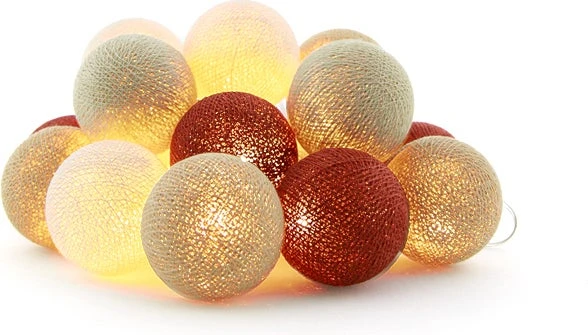 Cotton Ball Lights Lichtsnoer Fall Starter Kit Crème/koper 7,4 M Met 20 Lampen 4 Cotton Ball Lights Lichtsnoer Fall Starter Kit Crème/koper 7,4 M Met 20 Lampen - Afbeelding 2
