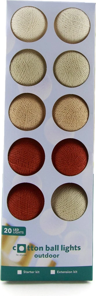 Cotton Ball Lights Lichtsnoer Fall Starter Kit Crème/koper 7,4 M Met 20 Lampen 5 Cotton Ball Lights Lichtsnoer Fall Starter Kit Crème/koper 7,4 M Met 20 Lampen - Afbeelding 3