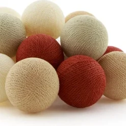 Cotton Ball Lights Lichtsnoer Fall Extension Kit Crème/koper 2,4 M Met 20 Lampen