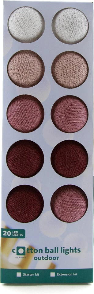Cotton Ball Lights Lichtsnoer Berry Starter Kit Roze/rood 7,4 M Met 20 Lampen 5 Cotton Ball Lights Lichtsnoer Berry Starter Kit Roze/rood 7,4 M Met 20 Lampen - Afbeelding 3