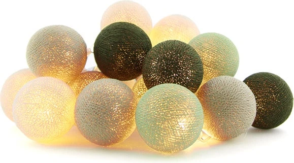 Cotton Ball Lights Lichtsnoer Frog Extension Kit Crème/groen 2,4 M Met 20 Lampen 4 Cotton Ball Lights Lichtsnoer Frog Extension Kit Crème/groen 2,4 M Met 20 Lampen - Afbeelding 2