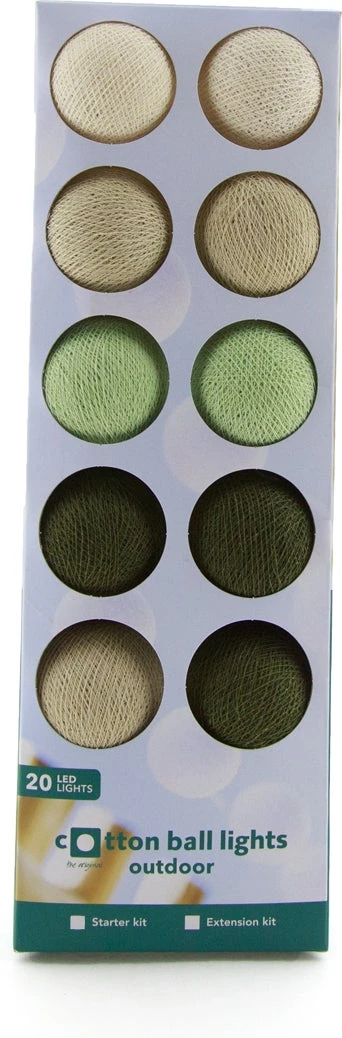 Cotton Ball Lights Lichtsnoer Frog Extension Kit Crème/groen 2,4 M Met 20 Lampen 5 Cotton Ball Lights Lichtsnoer Frog Extension Kit Crème/groen 2,4 M Met 20 Lampen - Afbeelding 3