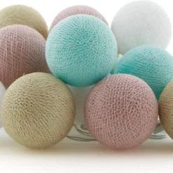 Cotton Ball Lights Lichtsnoer Milkshake Starter Kit Blauw/roze 7,4 M Met 20 Lampen