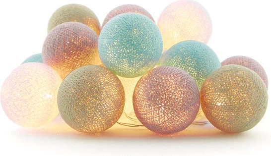 Cotton Ball Lights Lichtsnoer Milkshake Extension Kit Blauw/roze 2,4 M Met 20 Lampen 4 Cotton Ball Lights Lichtsnoer Milkshake Extension Kit Blauw/roze 2,4 M Met 20 Lampen - Afbeelding 2