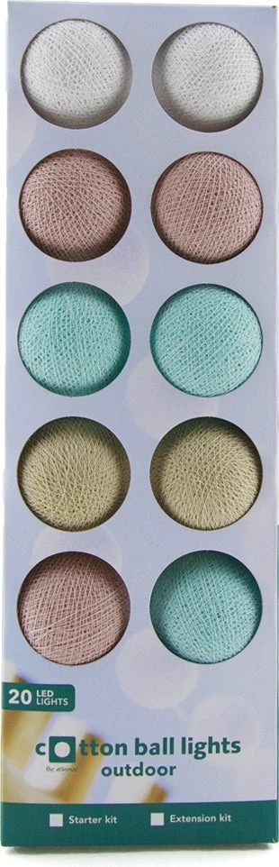 Cotton Ball Lights Lichtsnoer Milkshake Extension Kit Blauw/roze 2,4 M Met 20 Lampen 5 Cotton Ball Lights Lichtsnoer Milkshake Extension Kit Blauw/roze 2,4 M Met 20 Lampen - Afbeelding 3