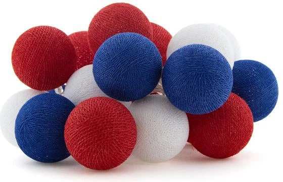 Cotton Ball Lights Lichtsnoer Holland Extension Kit Rood/wit/blauw 2,4 M Met 20 Lampen 3 Cotton Ball Lights Lichtsnoer Holland Extension Kit Rood/wit/blauw 2,4 M Met 20 Lampen